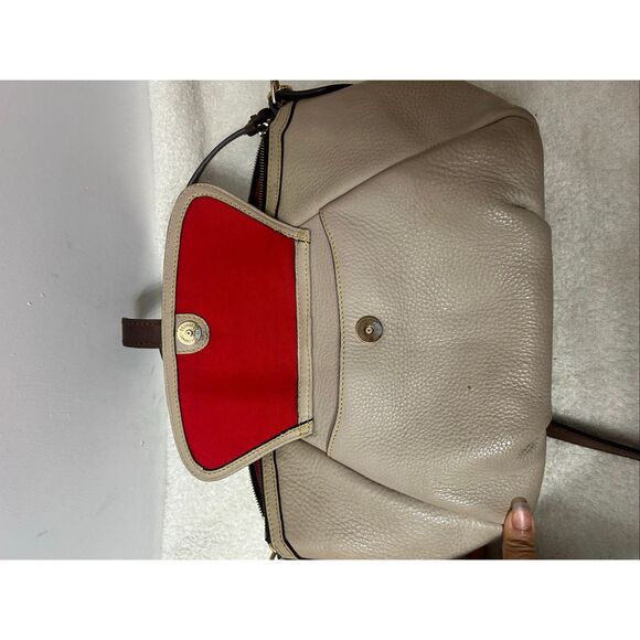 Dooney and Bourke Samba Satchel Tan Leather Shoulder Bag Purse - Picture 4 of 8